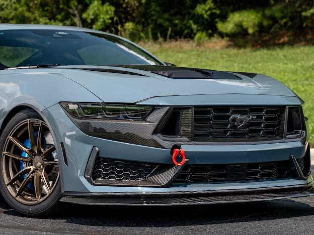 2024-Up Ford Mustang S650 Dark Horse | CARBON FIBER Front Upper Grille Insert Trim Pair